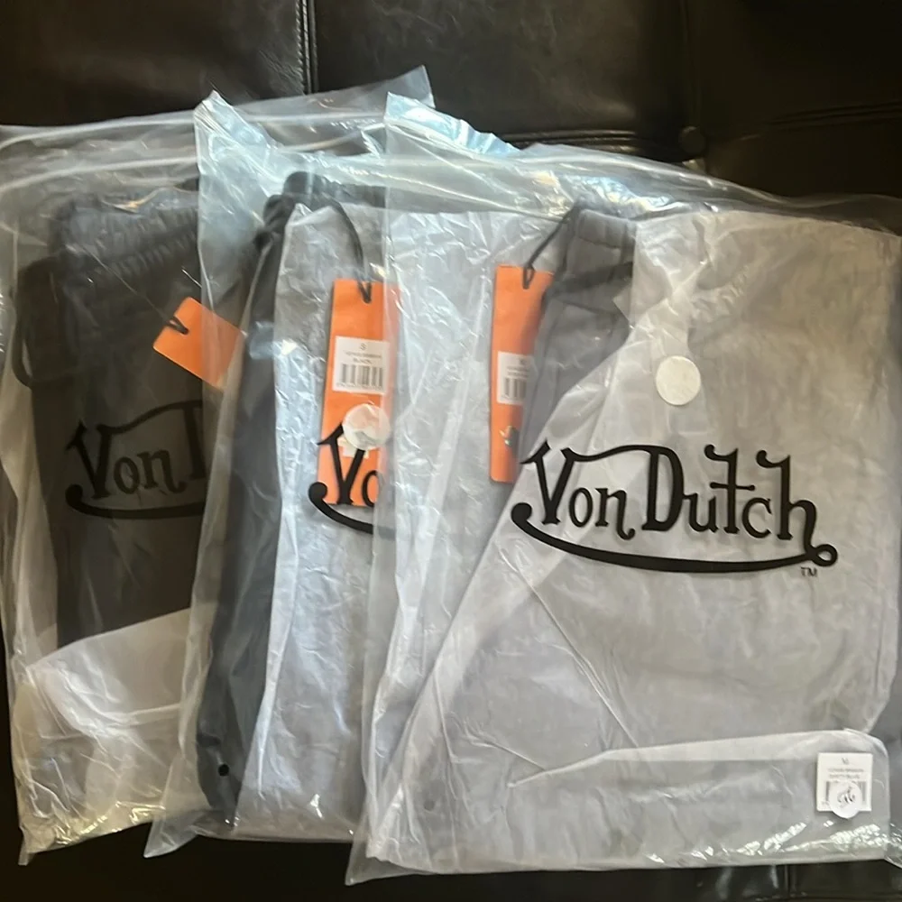 Von Dutch Classic Black Sweatpants W/Black Logo, Various Sizes NWT - Picture 3 of 3